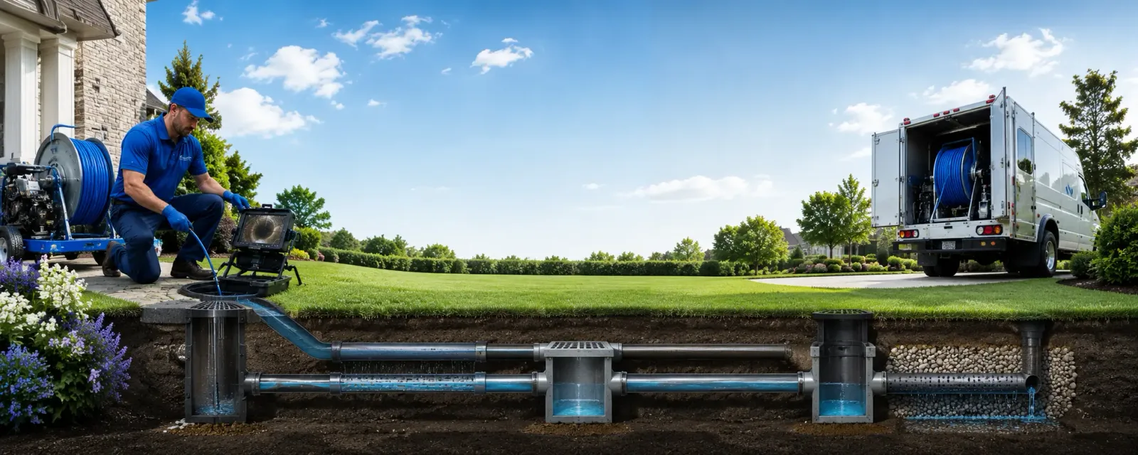 Outdoor drain cleaning information for Rush, NY